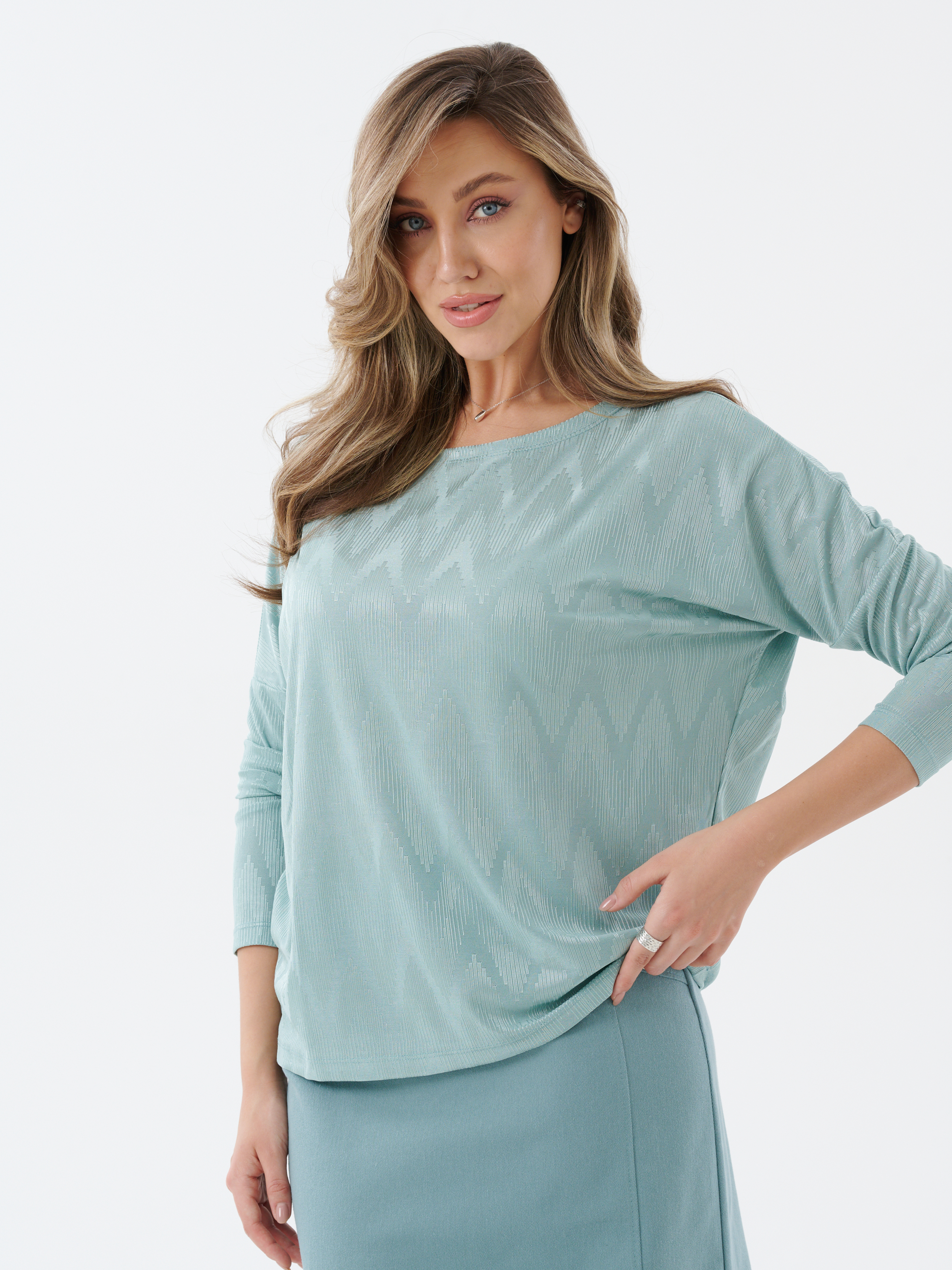 Трикотажная блузка оверсайз мята Трикотажная блузка оверсайз мята