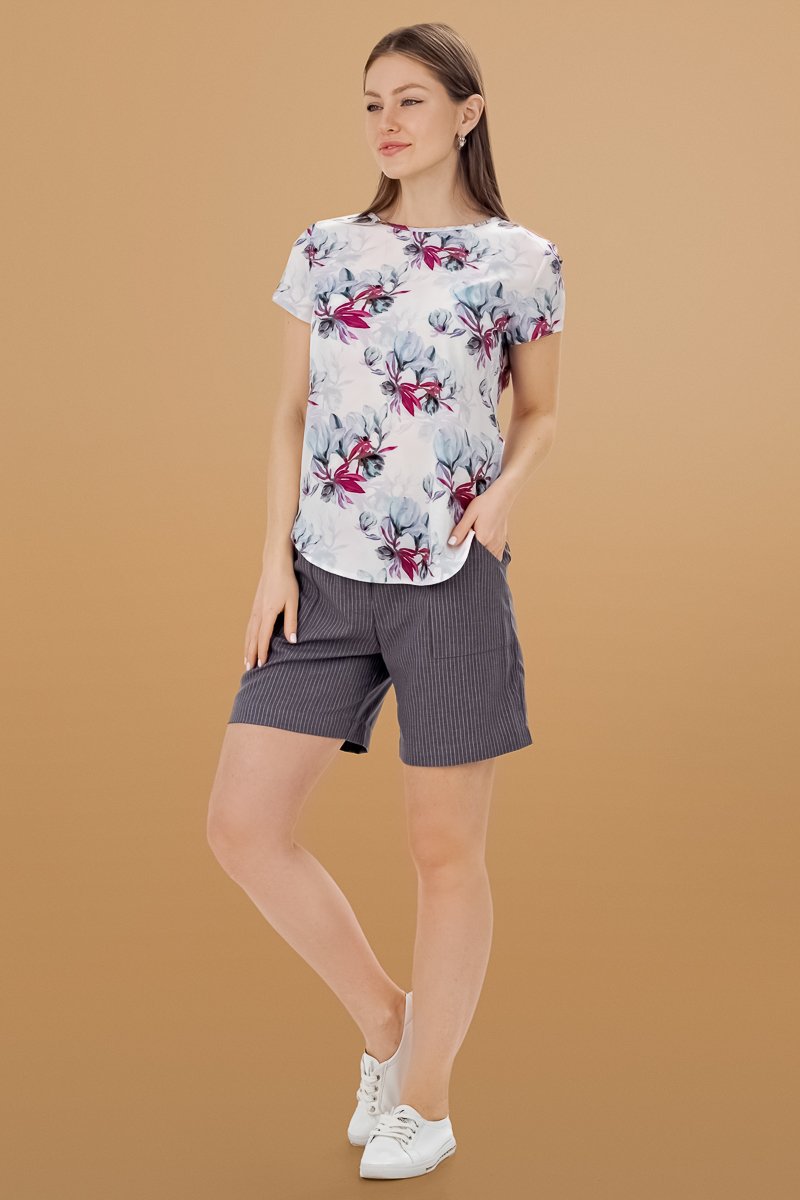 Шорты с эластичным поясом  темный капучино Шорты с эластичным поясом  темный капучино