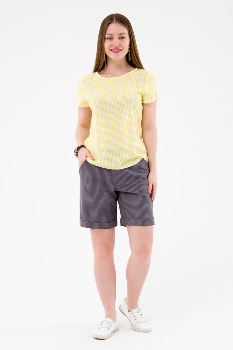 Шорты прямые с манжетами капучино Шорты прямые с манжетами капучино